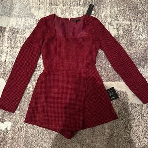 Lulu's Red Long Sleeve Romper